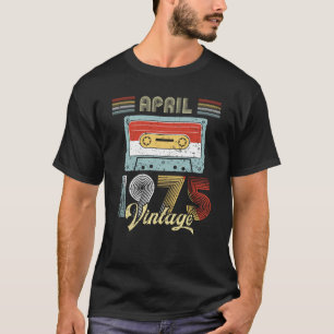 April 1975 Vintages Geburtstags-Kassetten-Band T-Shirt