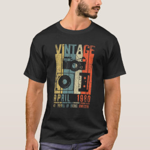 April 1980 41 Geburtstag 41 Jahr Vintag Birthda T-Shirt