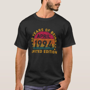 April 1994 30. Vintager Geburtstag 30 Jahre alte M T-Shirt