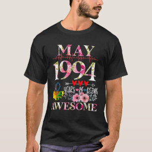 April 1994 Floral 30. Geburtstag 30 Jahre des Sein T-Shirt