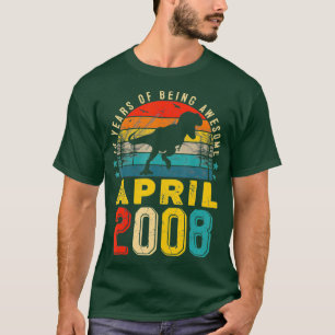 April 2008 Junge Kinder 13. Geburtstag Dinosaur T- T-Shirt