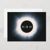 April 2024 Gesamtsolarauskitzel in Schwarz und Wei Postkarte (Vorne/Hinten)