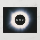 April 2024 Gesamtsolarauskitzel in Schwarz und Wei Postkarte (Vorderseite)