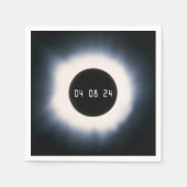 April 2024 Gesamtsolarauskitzel in Schwarz und Wei Serviette (Vorderseite)