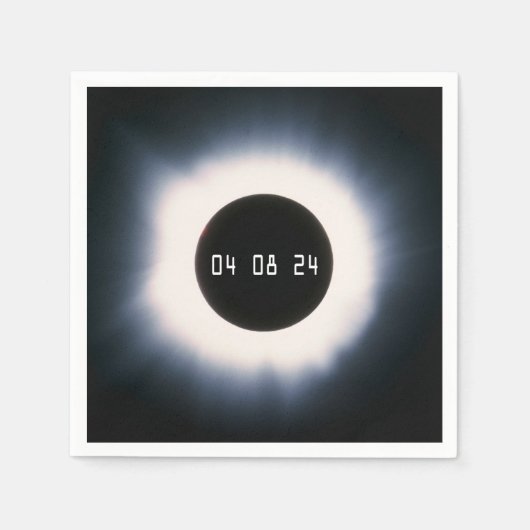 April 2024 Gesamtsolarauskitzel in Schwarz und Wei Serviette (Vorderseite)