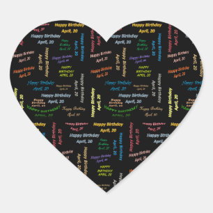 April, 20 Geburtstag Herz-Aufkleber