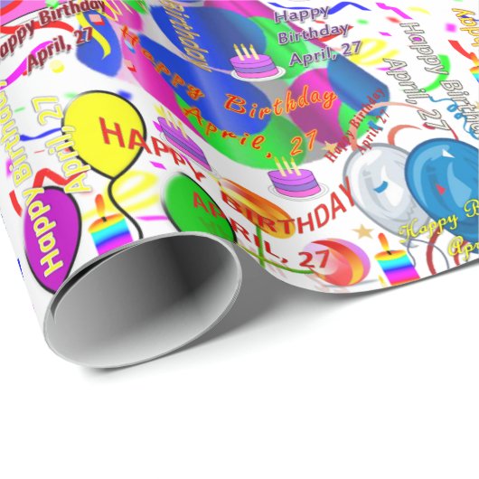 April, 27 Geburtstag Geschenkpapier (Rolleneckpunkt)