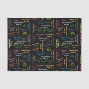 April, 30 Geburtstags-Tissue Paper Seidenpapier