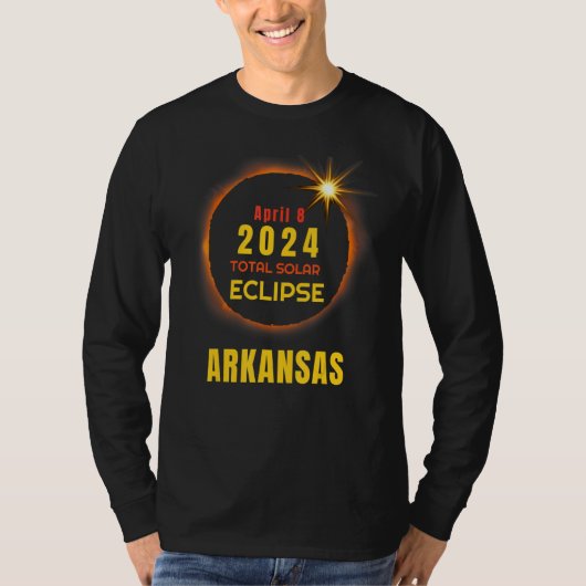April 8, 2024 Total Solar Eclipse T-shirt ARKANSAS (Vorderseite)