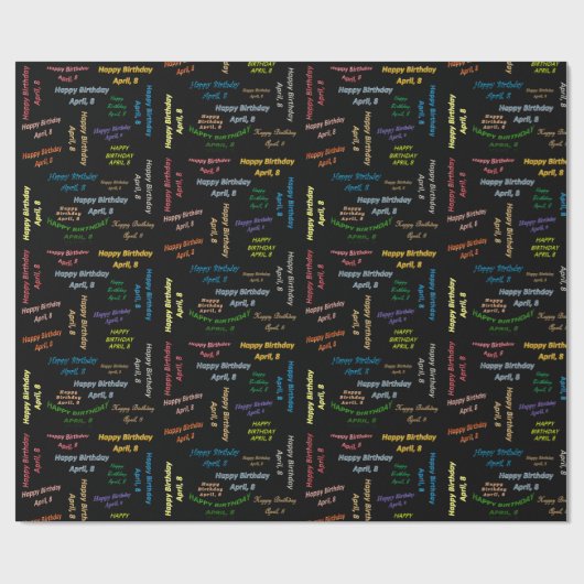 April, 8. Geburtstag, Geschenkpapier (Flach)