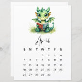 April Baby Dragon Whimsical Fantasy Wall Art (Vorne/Hinten)