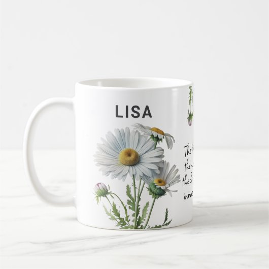 April Birth Blume Daisy Add Name Kaffeetasse (Links)