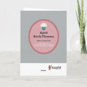 April Birth Blume Grußkarte Dankeskarte (Rückseite)