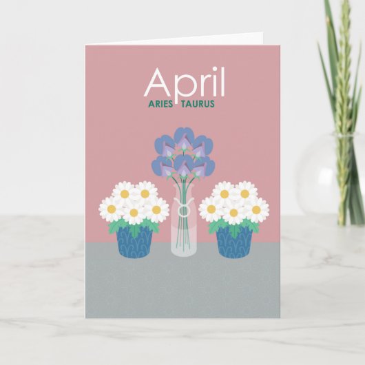 April Birth Blume Grußkarte Dankeskarte (Vorderseite)