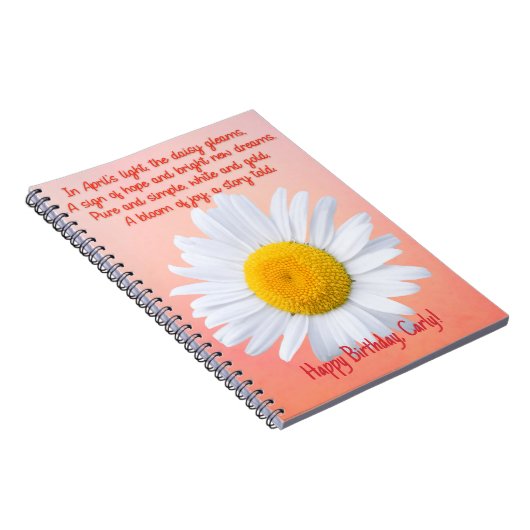 April Birth Blume Spiral Notebook Notizblock (Rechte Seite)