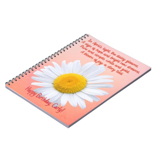 April Birth Blume Spiral Notebook Notizblock (Linke Seite)