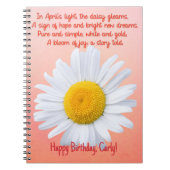 April Birth Blume Spiral Notebook Notizblock (Vorderseite)