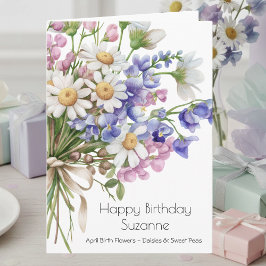 April Birth Flower Birthday Card | Daisies Karte