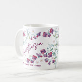 April Birth Flower Custom Name Sweet Pea Daisy Kaffeetasse (Vorderseite Links)