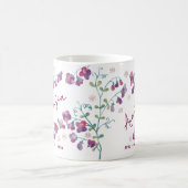 April Birth Flower Custom Name Sweet Pea Daisy Kaffeetasse (Mittel)