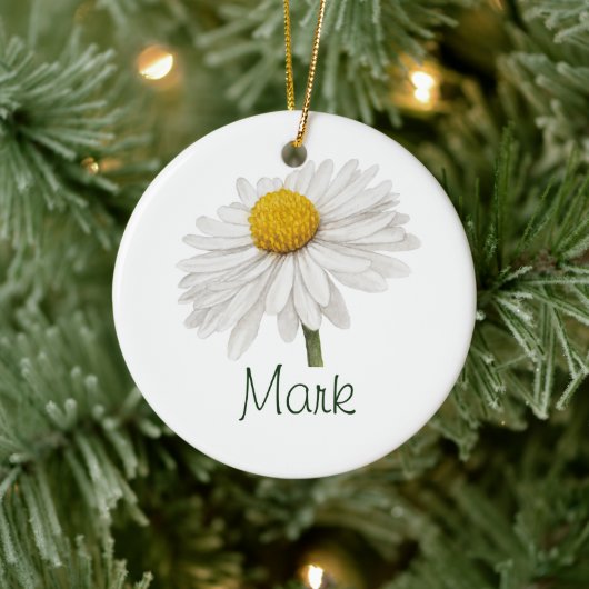 APRIL Birth Flower Daisy Birthday Floral Gift Keramik Ornament (Baum)