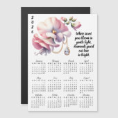 April Birth Flower & Stone Calendar Magnetkarte (Vorne/Hinten)