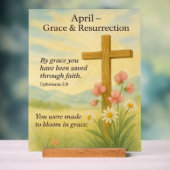 April Birthday Bible Verse Cross and Resurrection  Acrylschild (Neutral)