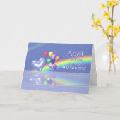 April Birthday Diamond Heart Karte (Gelbe Blume)