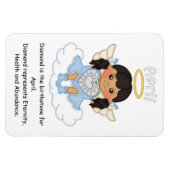 April Birthstone Angel Black Premium Magnet (Horizontal)
