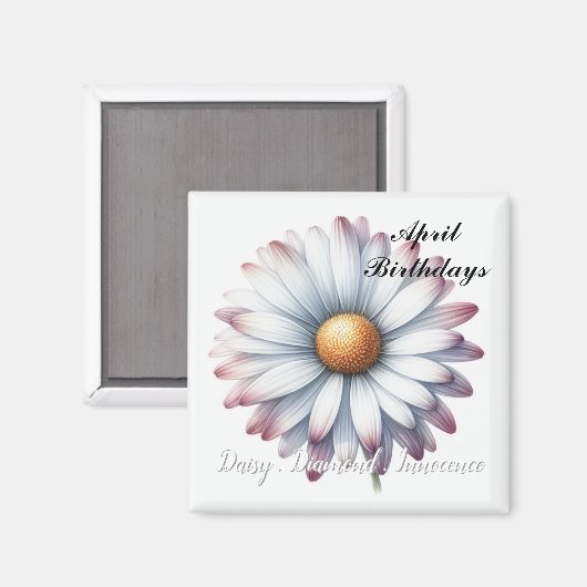 April Birthstone Daisy Diamond Magnet (Vorderseite/Rückseite)