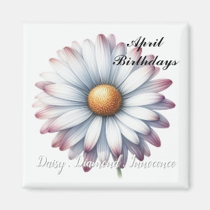 April Birthstone Daisy Diamond Magnet