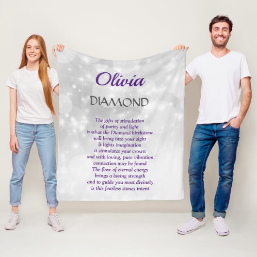 April Birthstone Diamond Design Fleecedecke (Beispiel)