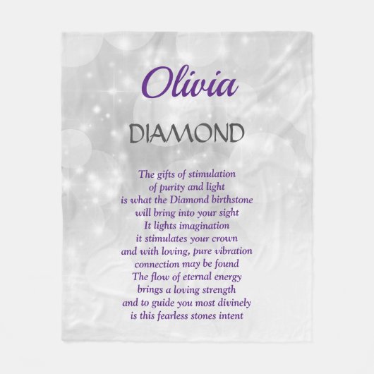 April Birthstone Diamond Design Fleecedecke (Vorderseite)