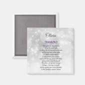 April Birthstone Diamond Design Magnet (Vorderseite/Rückseite)