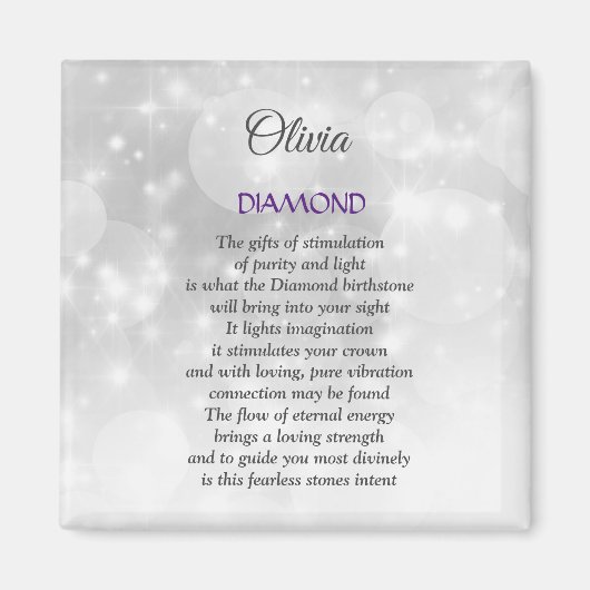 April Birthstone Diamond Design Magnet (Vorne)