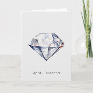 April Birthstone Diamond Happy Birthday Card Karte