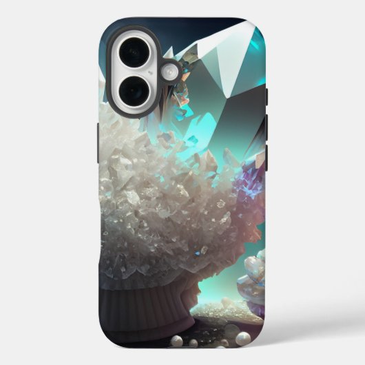 April Birthstone Diamond Quarz Crystal Pearls Case-Mate iPhone Hülle (Rückseite)