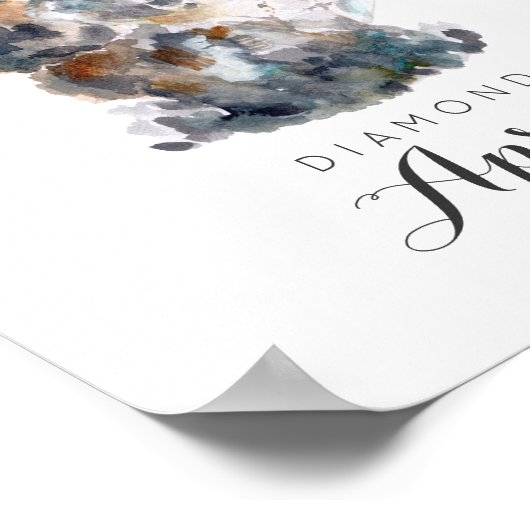 April Birthstone - Diamond Watercolor | Poster (Ecke)