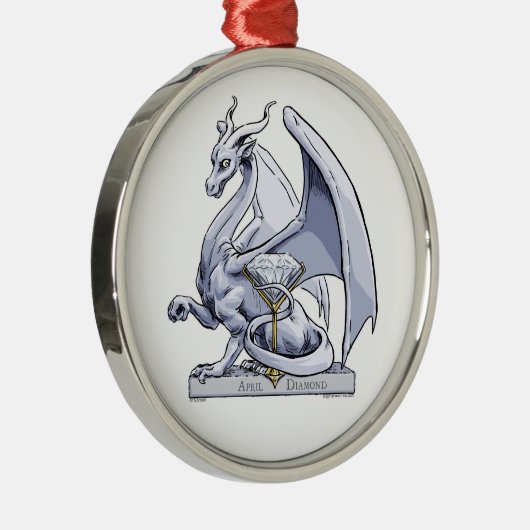 April - Birthstone Drache: Diamond Ornament Aus Metall (Rechts)