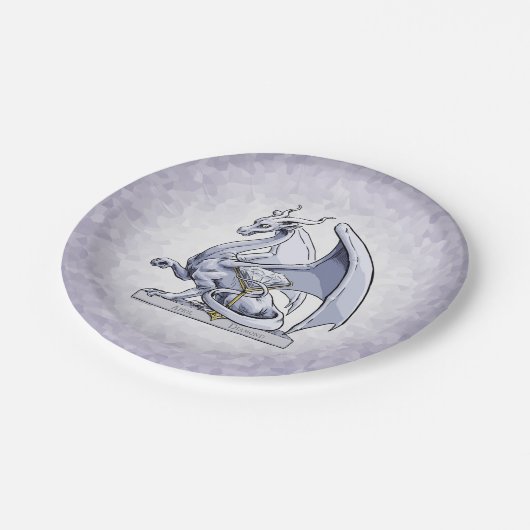 April - Birthstone Drache: Diamond Pappteller (Schrägansicht)