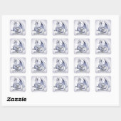 April - Birthstone Drache: Diamond Quadratischer Aufkleber (Blatt)