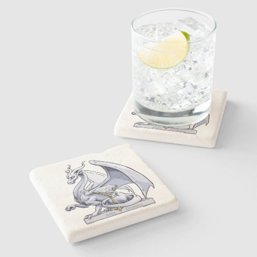 April - Birthstone Drache: Diamond Steinuntersetzer (Seitenansicht)