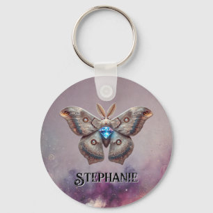 April Birthstone Schlüsselanhänger - Diamond Moth 
