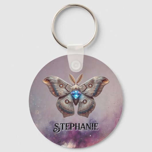 April Birthstone Schlüsselanhänger - Diamond Moth (Vorderseite)