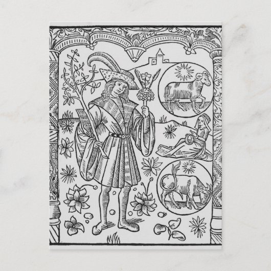 April, Blume, Aries Postkarte (Vorderseite)