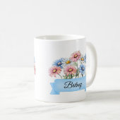 April Blume Custom Daisy Geburtstag Kaffeetasse (VorderseiteRechts)