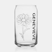 April Blume Daisy mit Individuelle Name Dosenglas (Vorderseite)