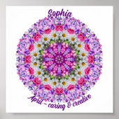 April Blume Personalisiertes Zitat Kinder Kinderzi Poster (Vorne)