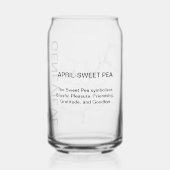 April Blume Süße Erbse mit Individuelle Name Dosenglas (Rückseite)