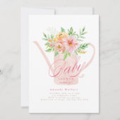 April Blume Watering Can Baby Dusche Einladung (Vorderseite)